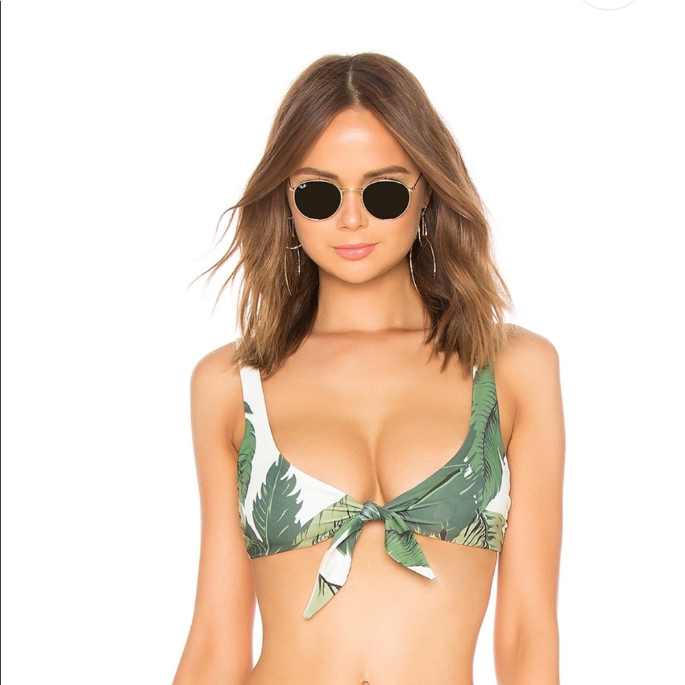 Beach Riot Grace Bikini Top Palm
